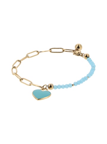 grassland Women Bracelet With Beads in Gold Turquoise