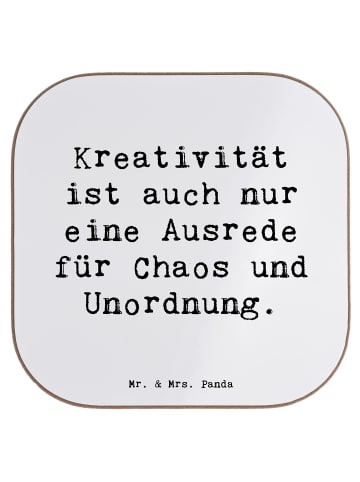 Mr. & Mrs. Panda Tischuntersetzer Spruch Kreativität und Chaos m... in Weiß