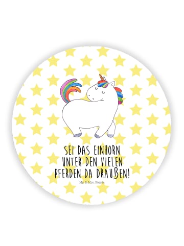 Mr. & Mrs. Panda Kühlschrankmagnet Einhorn Stolzieren mit Spruch in Weiß