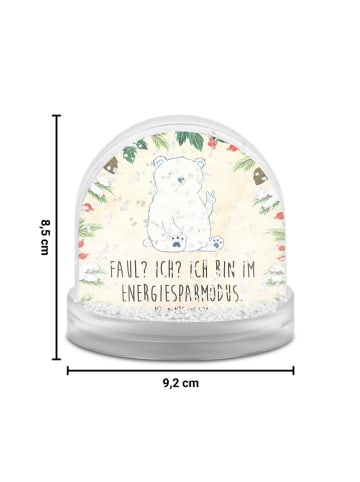 Mr. & Mrs. Panda Schneekugel Eisbär Faul mit Spruch in Naturpapier