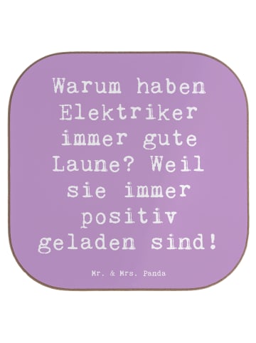 Mr. & Mrs. Panda Untersetzer Gläser Spruch Positiver Elektriker ... in Lavendeltraum
