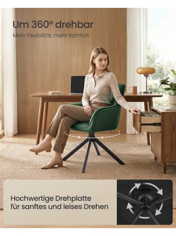 SONGMICS 2er-Set: Esszimmerstuhl Tyra in Grün-Schwarz - (B)60 x (H)81.5 x (T)58 cm
