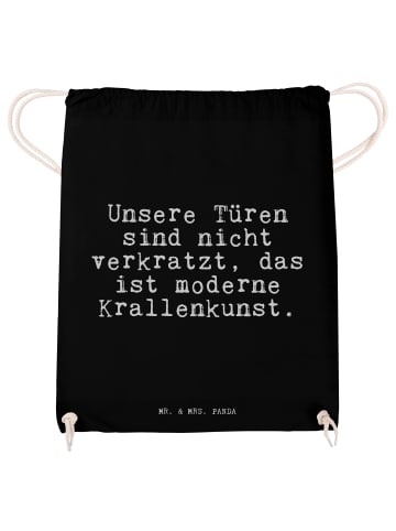 Mr. & Mrs. Panda Jutebeutel Unsere Türen sind nicht... mit Spruch in Schwarz