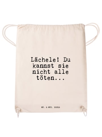 Mr. & Mrs. Panda Jutebeutel Lächele! Du kannst sie... mit Spruch in Creme