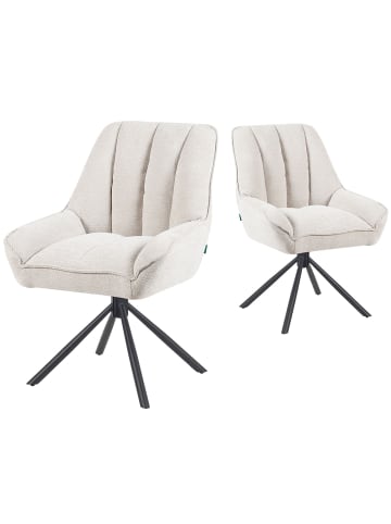 DUBI Möbel 2er-Set: Drehstuhl Mika-Mira in Creme - (B)60 x (H)88 x  (T)68 cm