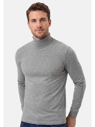 Ragman Rollkragenshirt Basic in Hellgrau / dunkelgrau / weiß