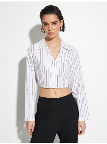 KOTON Shirt in Weiß Gestreift