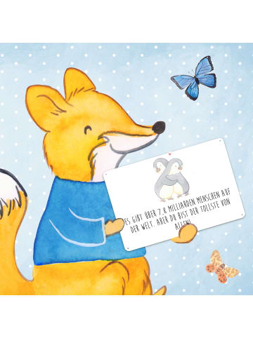 Mr. & Mrs. Panda tafel Pinguine Kuscheln mit Spruch in Weiß