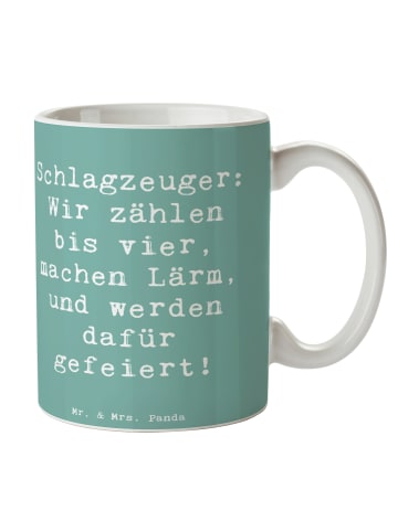 Mr. & Mrs. Panda Kaffeetasse Spruch Schlagzeuger Stolz mit Spruch in Meeresbrise