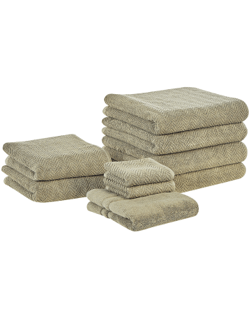 Beliani 9er-Set Handtuch MITIARO in Grün
