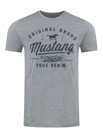 Mustang T-Shirt Basic Print in Grau