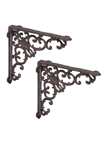 relaxdays 4 x Regalwinkel Träger in Braun