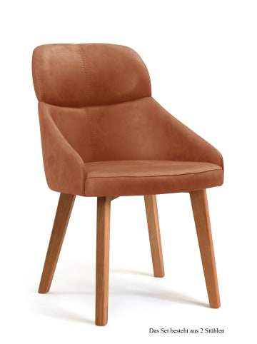 58 aufm Kessel ESSZIMMERSTUHL (2er-Set) Dasya 52x82x63 Eiche geölt/Cognac