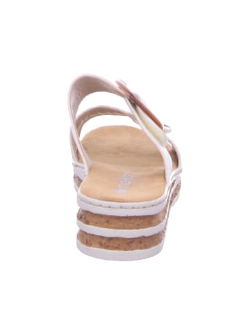 rieker Pantoletten in weiss/nuss