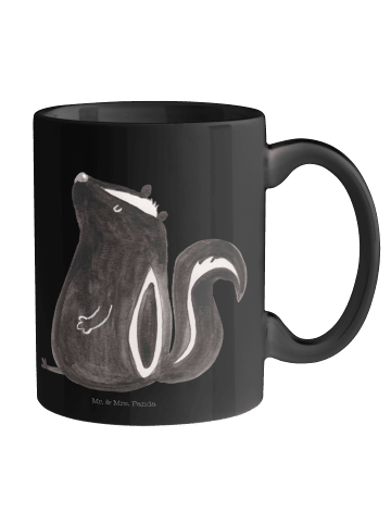 Mr. & Mrs. Panda Trinkbecher Stinktier Sitzen ohne Spruch in Schwarz