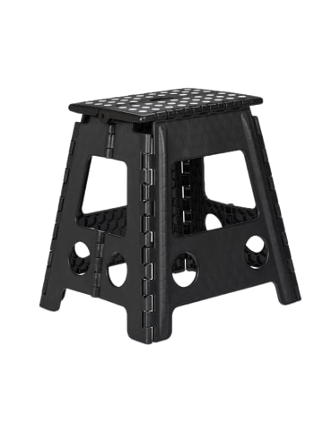 relaxdays Klapphocker in Schwarz - (B)39 x (H)39 cm x (T)32 cm