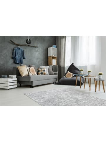 Kayoom Kurzflor Teppich Etna 110 in grau - silber - rechteckig