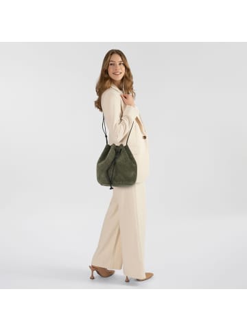 LIEBESKIND BERLIN Monogram Beuteltasche Leder 35 cm in forest