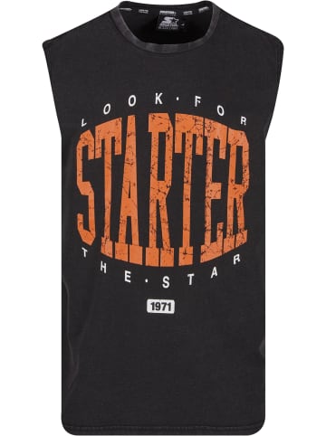 STARTER STARTER Starter Sleeveless Washed Tee in acid black washed