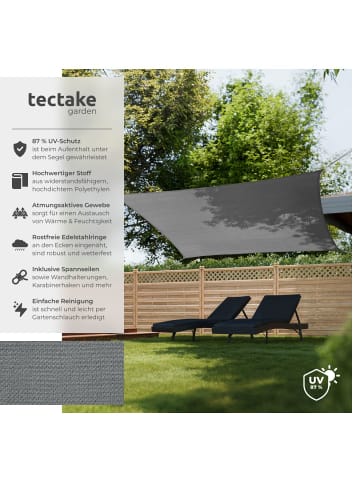 tectake Sonnensegel Sunny umfangreiches Montagematerial, grau