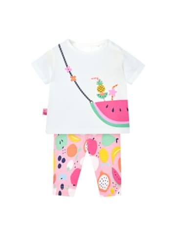 Boboli 2-tlg. Set T-Shirt und Capri-Leggings Früchte in Mehrfarbig