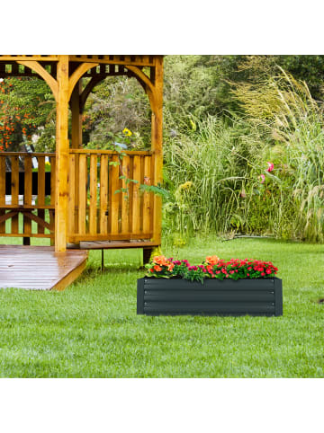 relaxdays Hochbeet in Anthrazit - (B)120 x (H)30 x (T)90 cm