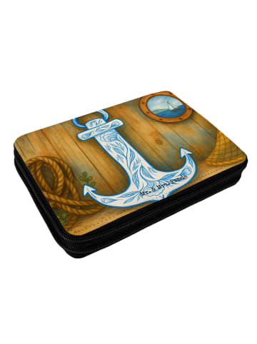 Mr. & Mrs. Panda Schulmäppchen Anker Blau Design ohne Spruch in Weiß