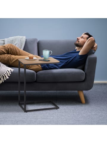 relaxdays Beistelltisch in Schwarz/ Braun - (B)30 x (H)60 x (T)45 cm