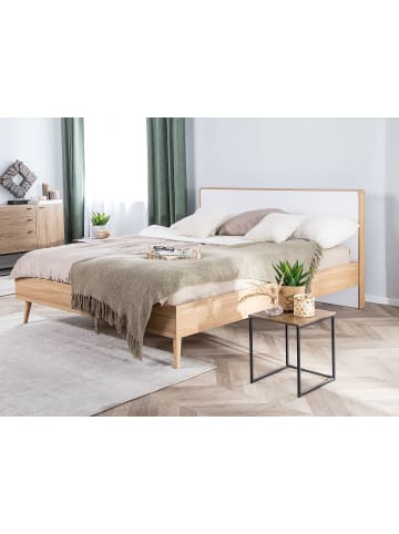 Beliani Doppelbett SERRIS in Braun/Weiß - (W) 168 x (H) 101 x (L) 215 cm