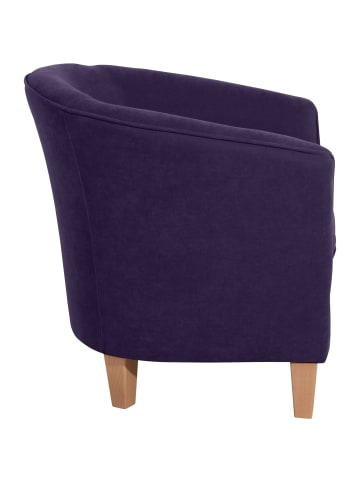 58 aufm Kessel SESSEL Karine Bezug Veloursstoff Buche natur / violett