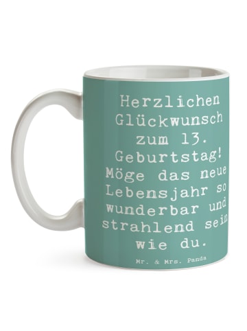 Mr. & Mrs. Panda Kaffeebecher Spruch 13. Geburtstag mit Spruch in Meeresbrise