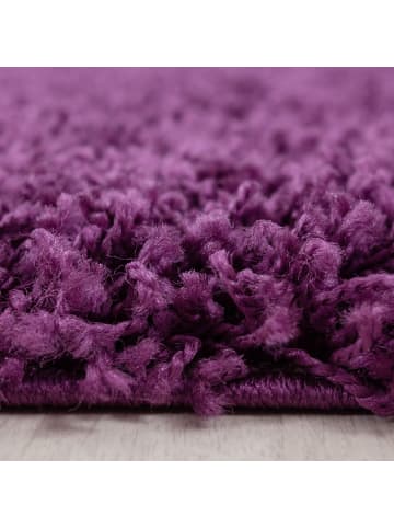 KADIMA DESIGN Teppich Hochflor Shaggy Waschbar Einfarbig RHEIN Strapazierfähig in Violett