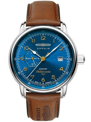 Zeppelin Herrenuhr Automatik 100 Jahre Méditerranée Braun/Blau