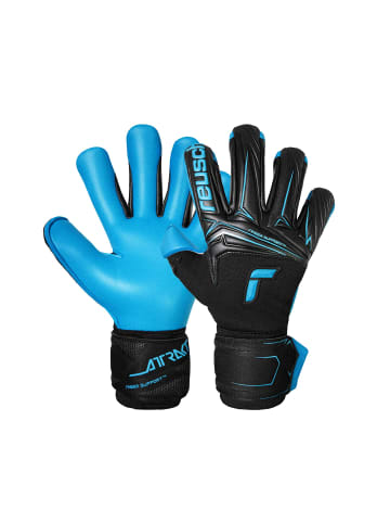 Reusch Torwarthandschuhe Attrakt Aqua Finger Support in 7736 blck/aqua blue