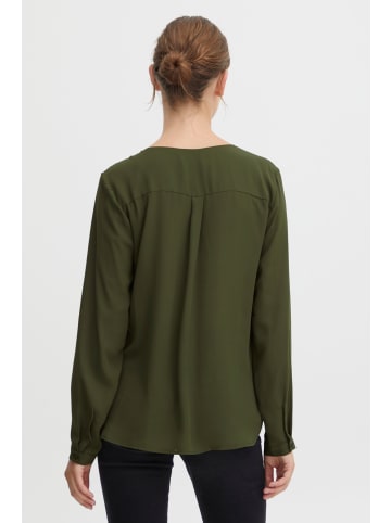 Oxmo Langarmbluse OXHally 21800111-ME  Bluse mit V-Ausschnitt in Grün