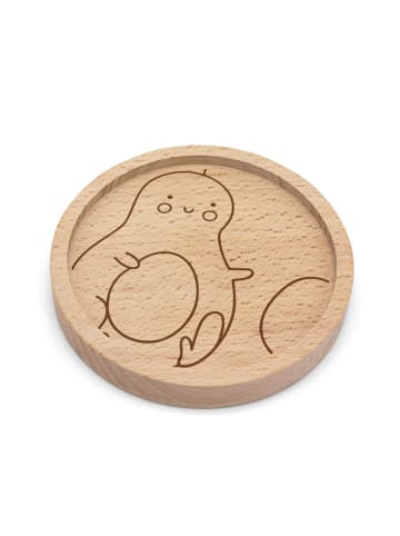 Mr. & Mrs. Panda Holz Untersetzer Avocado Kern rollt ohne Spruch in Transparent