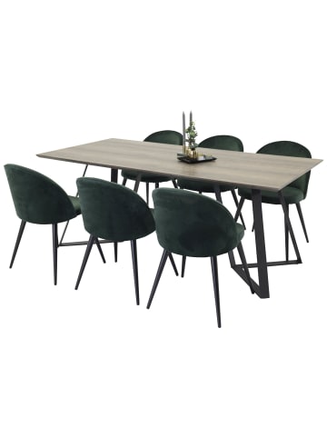 ebuy24 Essgruppe Marina 8 (7-teilig) Dunkelgrün 90 x 180 cm