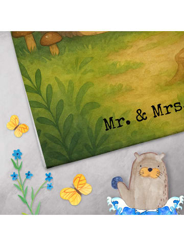 Mr. & Mrs. Panda Gästehandtuch Igel Federschmuck Design ohne Spruch in Weiß