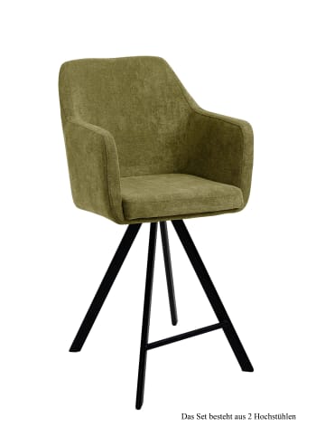 58 aufm Kessel THEKENSTUHL (2er-Set) Delilah 57x104x60 Schwarz/Olivgrün