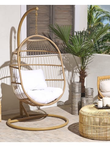 Beliani Hängesessel ALBA in Braun/Weiß - (W) 102 x (H) 200 x (L) 102 cm