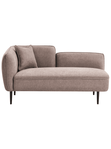 Beliani Chaiselongue CHEVANNES Braun/Schwarz - (W) 138 x (H) 74 x (L) 77 cm linksseitig