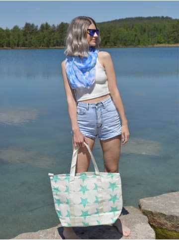styleBREAKER Strandtasche in Creme-Mint