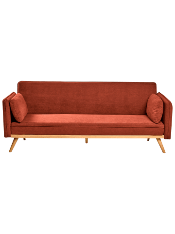 Beliani 3-tlg 3-Sitzer Sofa ASAA in Rot/Braun