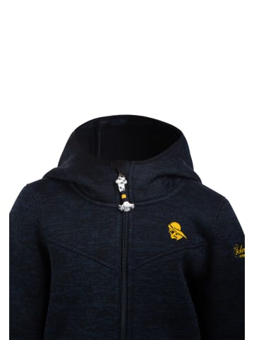 Schmuddelwedda Jungen Strickfleecejacke in Marine Melange