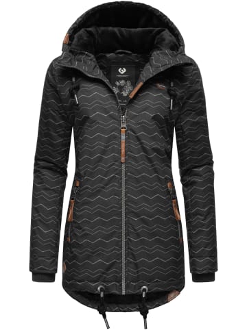ragwear Winterjacke Zuzka Winter in Black Zig Zag22