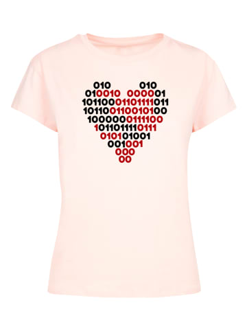 F4NT4STIC Ladies Box Tee I love you 01001001 Binary Code Herz  Valentinstag in pink