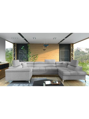 MF Design Tiya Recamiere Rechts in Hellgrau -  (L) 342 x (B) 342 x (H) 88 cm