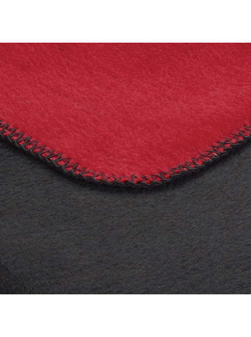 Erwin Müller Baumwollmischung Wohndecke Matera in dunkelgrau/rot