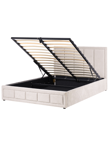 Beliani Doppelbett QUIBERON in Beige - (W) 168 x (H) 104 x (L) 215 cm