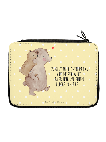 Mr. & Mrs. Panda Federtasche Papa Bär mit Spruch in Gelb Pastell
